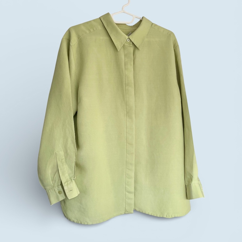 Vintage Spring Green Villager Sport "Big Shirt" by Liz Claiborne 2X